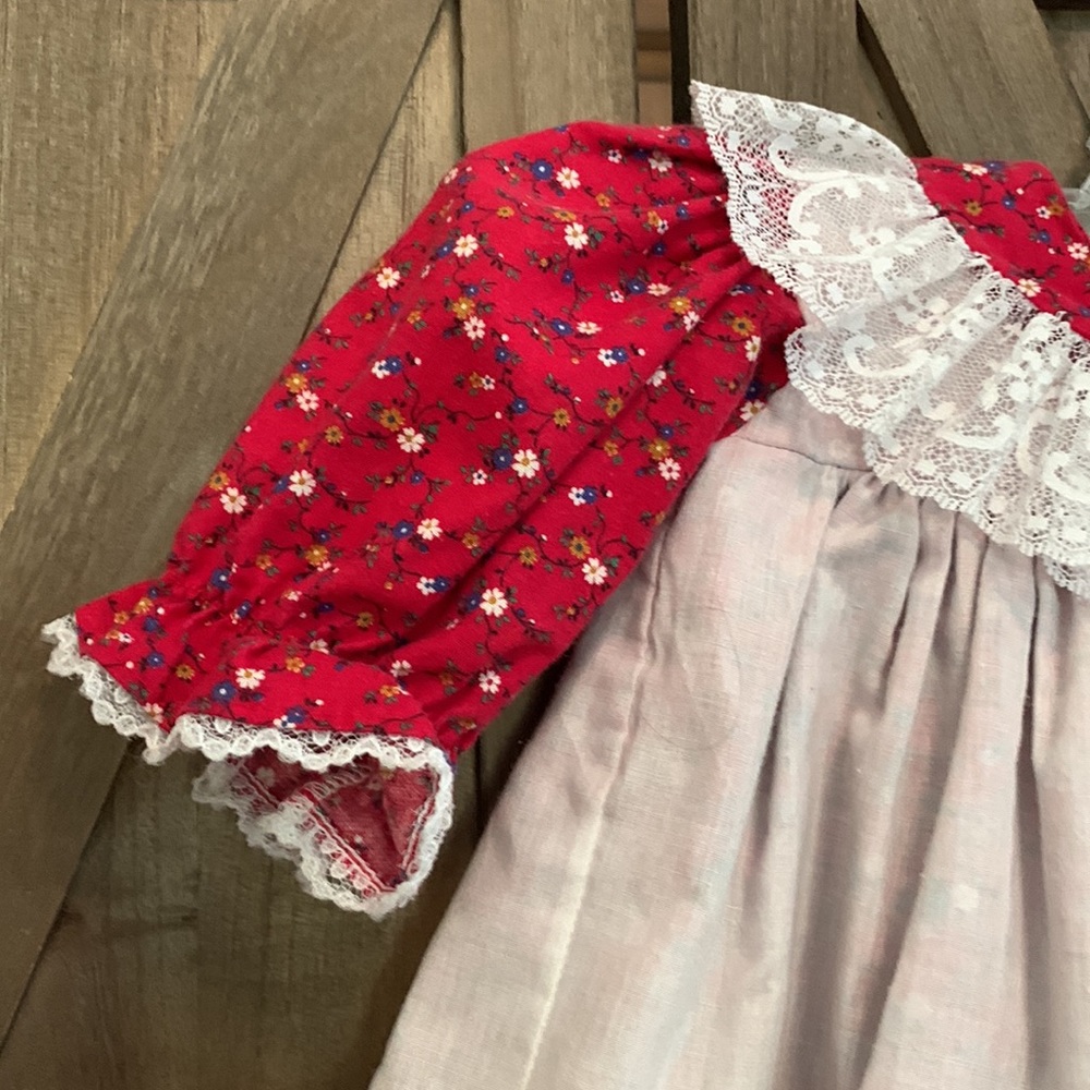 Vintage MiniWorld Lace Floral Dress Raggedy Anne 3 months - Picture 6 of 7